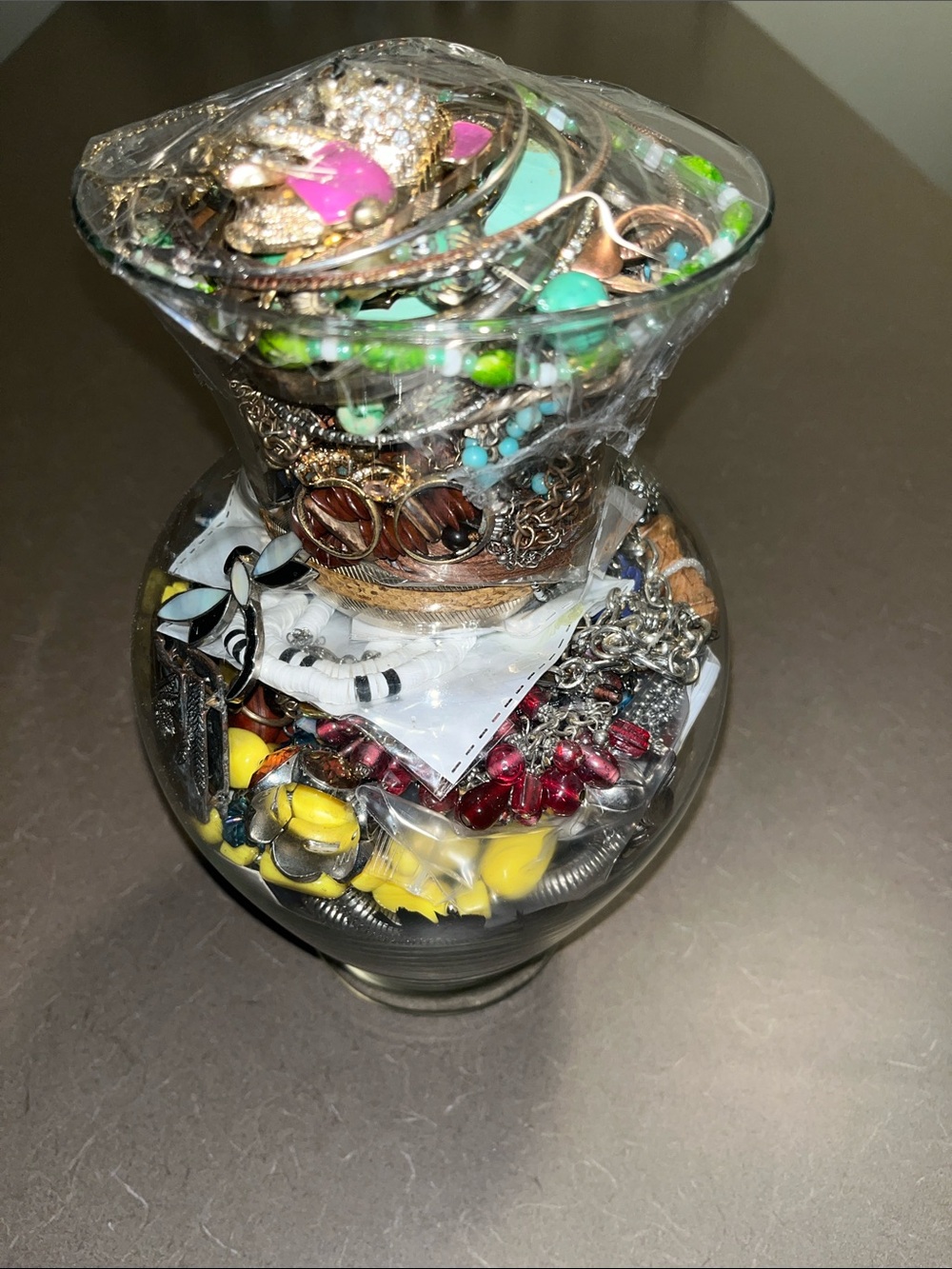 Large Jar of Mixed Color Women's Fashion I Jewelry Bundle - 11โx6โ Wearables